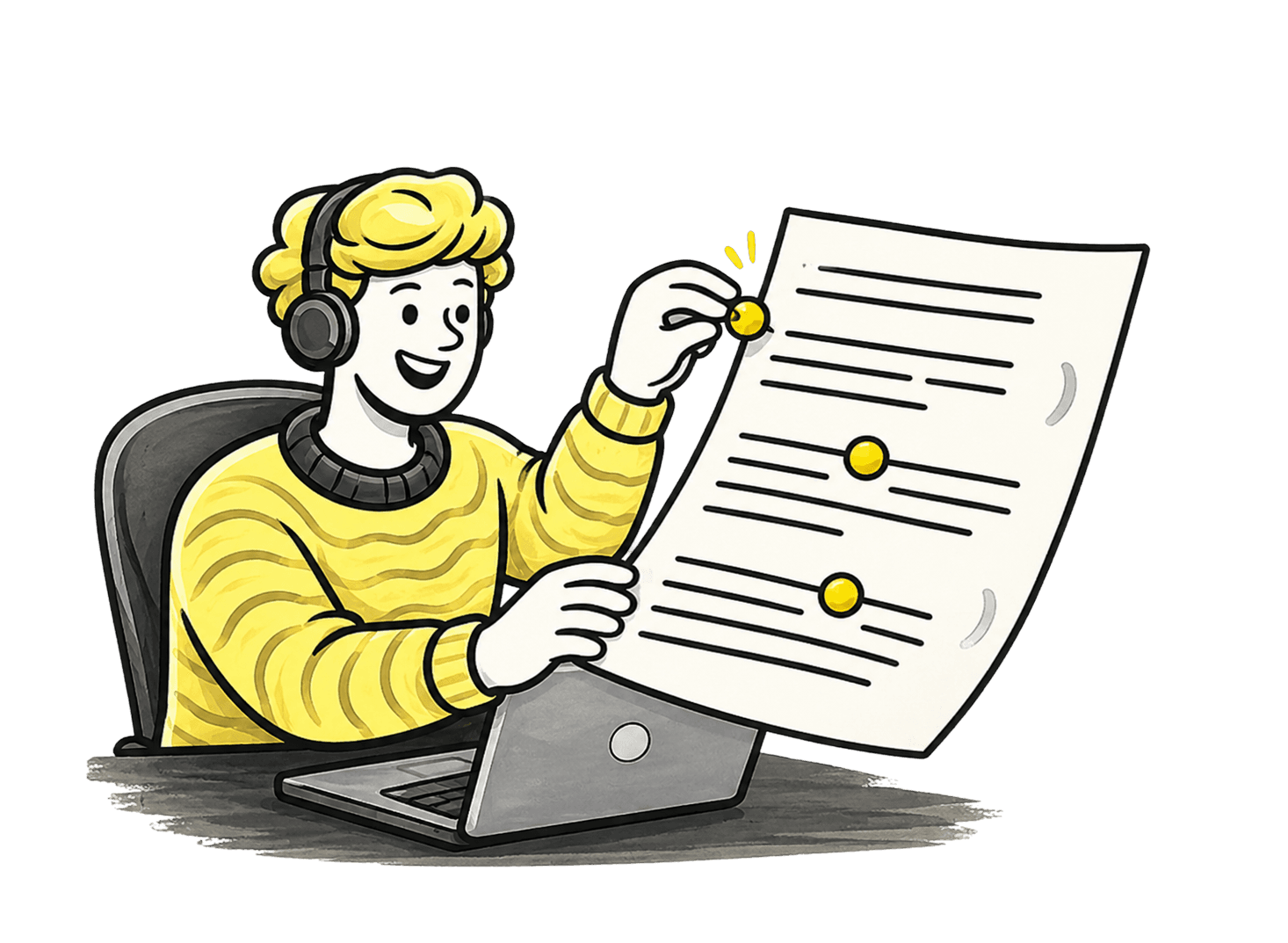A writer checking the facts in a document
