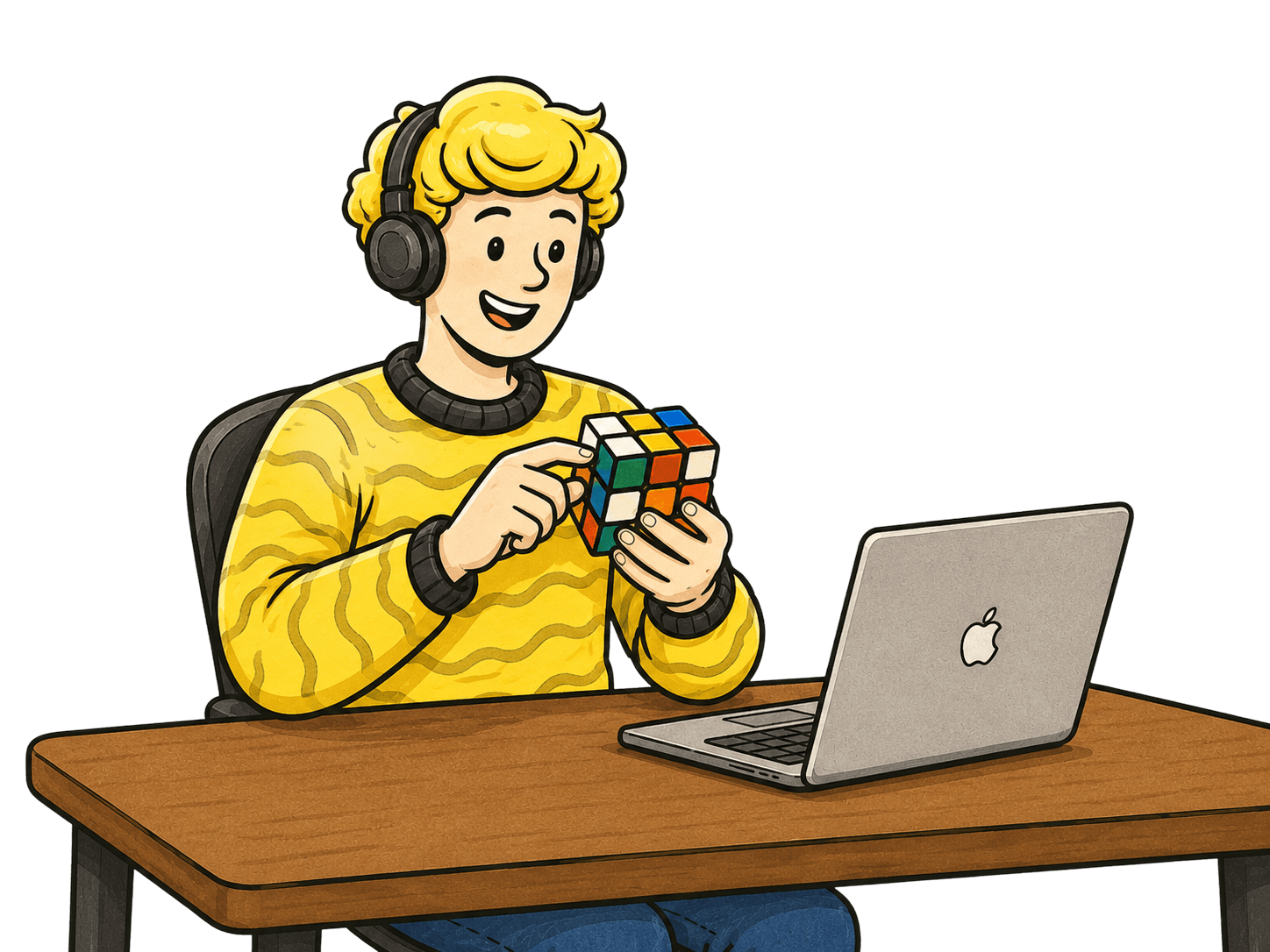 A writer improving a draft while working at a laptop