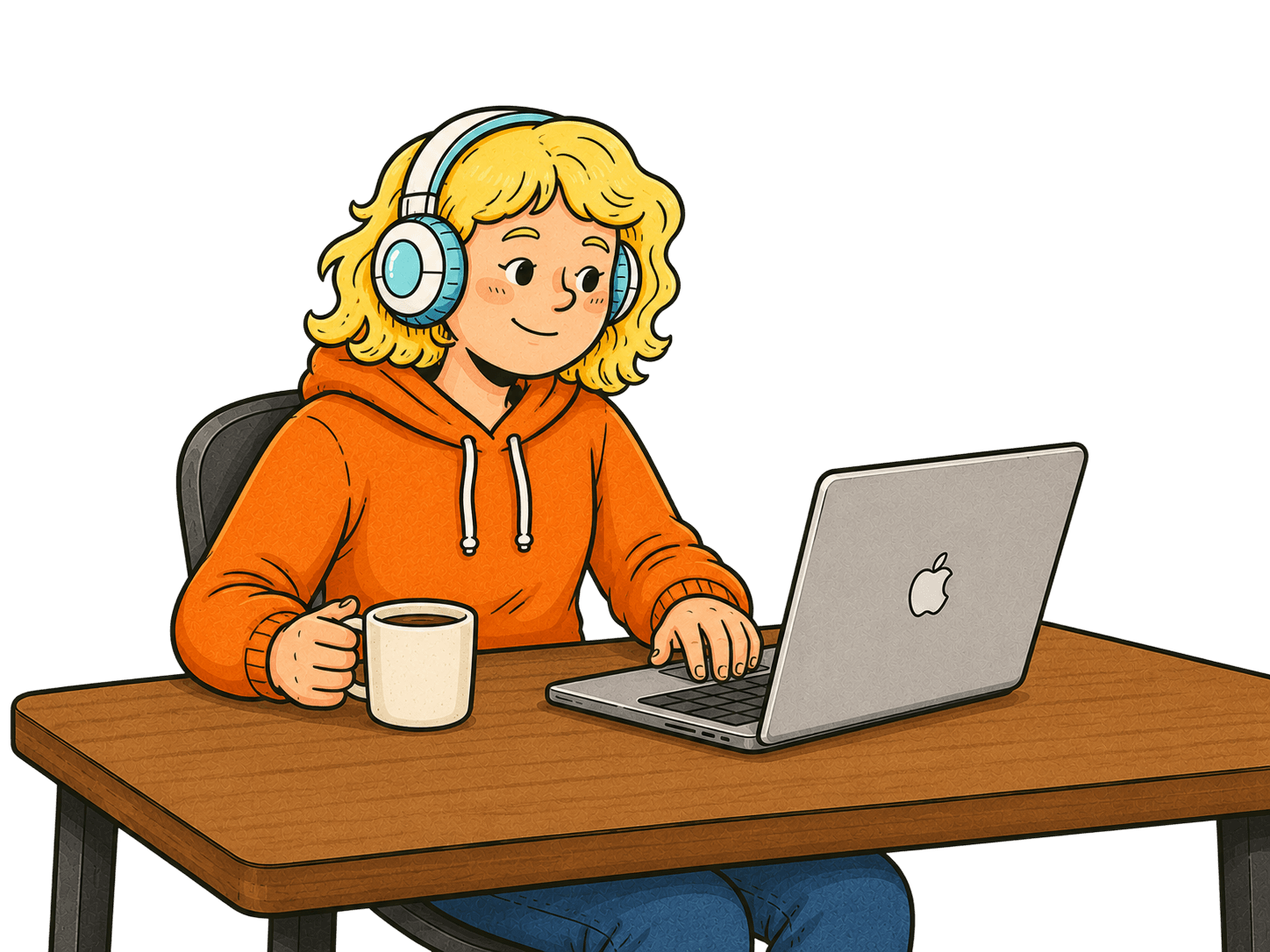 A writer reviewing a draft while working at a laptop
