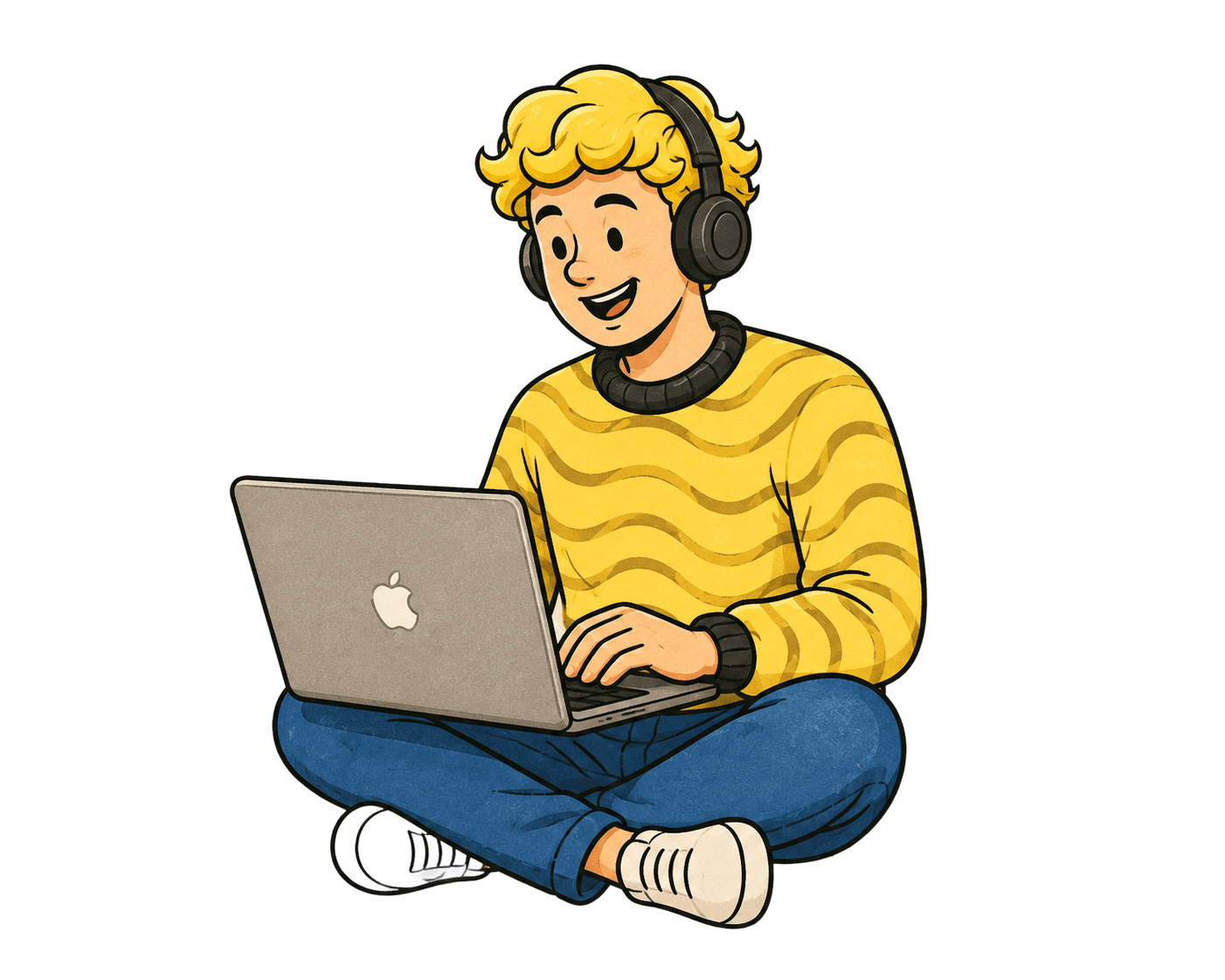 A writer celebrating a finished post